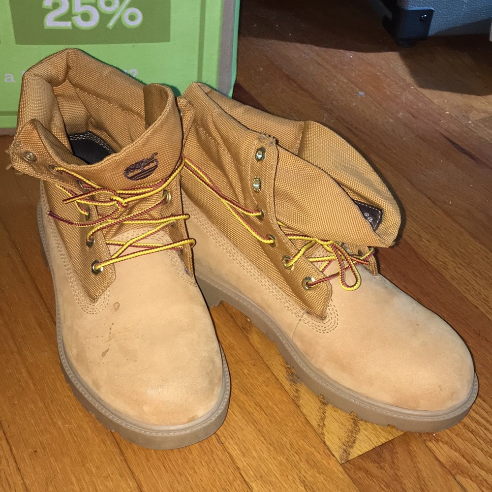 Roll up timberland boots